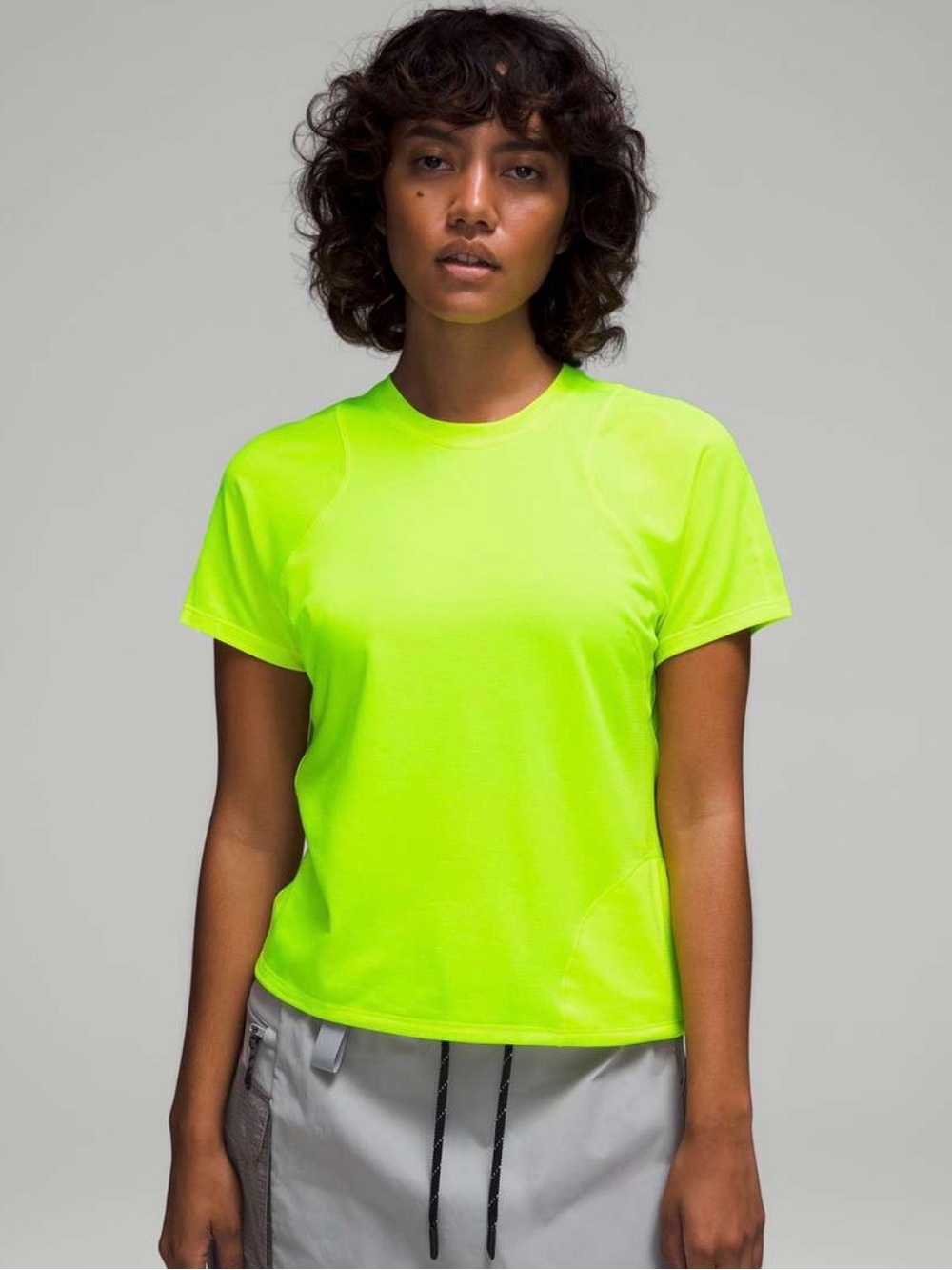 Lululemon Lightweight Cinched Hem Hiking T-Shirt Highlight Yellow size 8